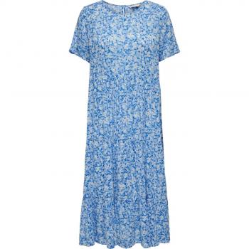 Woven Midi Dress for Women - Only Maya Life, Short Sleeves, Provence Mini Flower Pattern