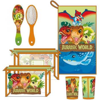 Neceser Escolar de Aseo Jurassic Park con Accesorios - Cerdá Life's Little Moments - Impermeable con Cierre de Cremallera, 23x15x8 cm, Diseño Original en España