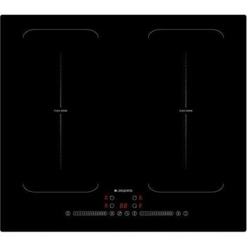 Placa de Inducción Flex Inducción 60cm 2 Zonas ASPES AIFZ2600S Booster, con 4 zonas de cocción