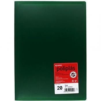 Grafoplas 1450020 - Carpeta de 20 fundas, tamaño folio, tapas PP, color verde