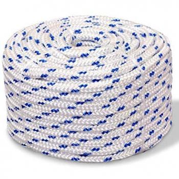 vidaXL Cuerda Marina Polipropileno 10 mm 250 m Blanco SOGA Cordón Cable Cabo