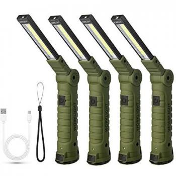 Suranew Linterna LED Recargable, Taller lámpara de inspección 360° Rotate Linterna de Trabajo , 5 Modos de luz Portátil Linterna con Base Magnética y Gancho para Taller Cámping Emergencia