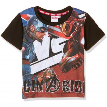 Marvel - T-Shirt Captain America Civil War, Camiseta para niños, negro, 6