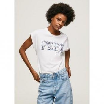 Camiseta de algodón blanco Pepe Jeans para mujer con diseño Nolly