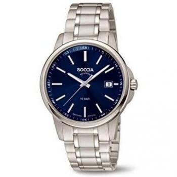 Reloj de Hombre Boccia 3633-04 de Titanio, 40mm, Resistencia al Agua 10ATM, Correa de Acero Inoxidable