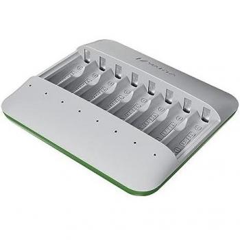 Cargador VARTA Eco Charger Multi Recycled - Cargador ecológico, fabricado con material reciclado, compatible con múltiples tipos de baterías recargables, incluye funciones de carga rápida y segura, diseño compacto y portátil