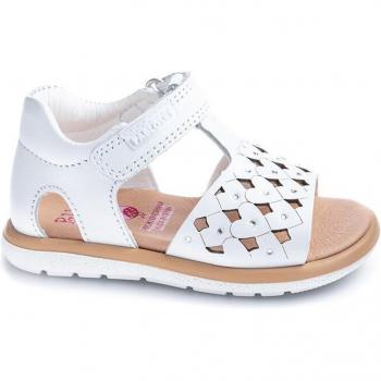 Sandalias Pablosky 038800 en color blanco con talón cerrado y cierre de velcro