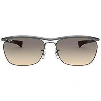 Ray-Ban Unisex-Adult RB3619 Olympian II Deluxe Sunglasses, Gunmetal/Clear/Grey Gradient, 60 mm