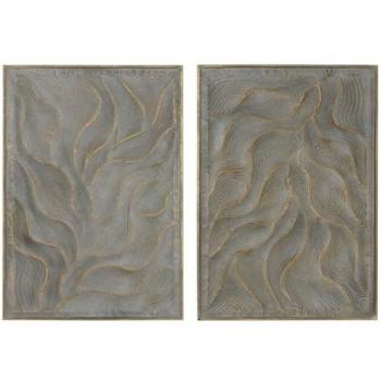 Decoración de Pared Moderna Dorada Home ESPRIT 67,5 x 2,5 x 97 cm (Juego de 2 Unidades)