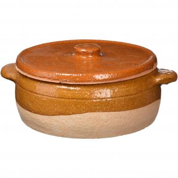 Alfarería Pereruela Siglo XVI APTAR22 - Tartera de barro refractario auténtico, 22 cm
