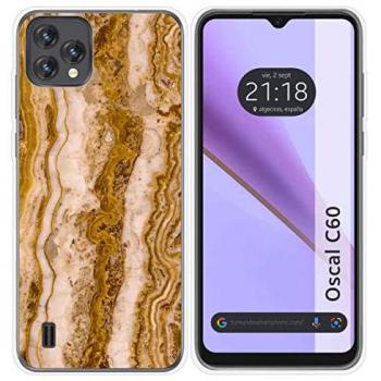 Funda de Silicona para Blackview Oscal C60 con Diseño de Mármol y Dibujos Personalizados