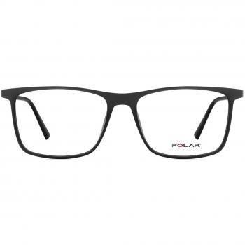 Polar 526 With Clip-On 76 Gafas Recetadas para Hombre Negras con armazones negros y lentes recetados de tamaño 54