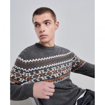 Easy Wear - Jersey de hombre cuello redondo jacquard