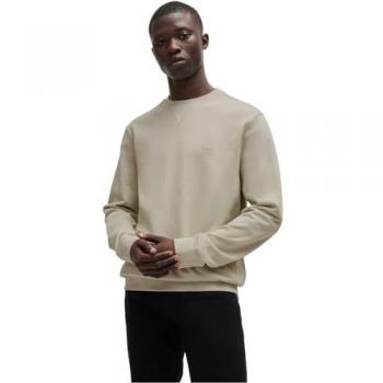 Boss Orange Westart Mens Crew Neck Sweatshirt With Logo Patch - Light Beige - Size L - Male