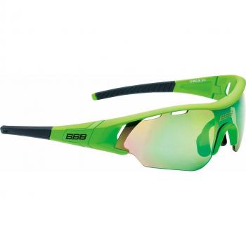 BBB Summit BSG-50 Gafas Deportivas Ciclismo con Lentes Intercambiables, Unisex Adulto, Verde Mate / Cristal Verde, Talla Única