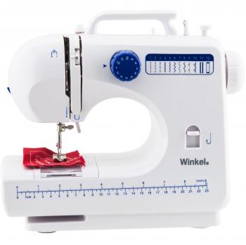 WINKEL SW45 Máquina de Coser Mecánica, 12 Puntadas, con LED para Iluminar, Blanco y Azul, 30 X 11 X 26 Cm, Algodón