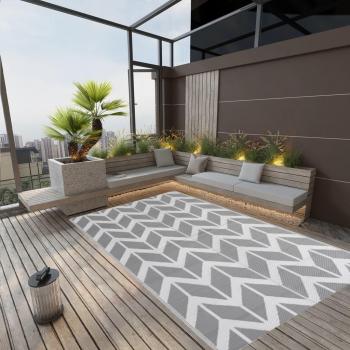 Alfombra exterior gris de polipropileno 190x290 cm