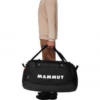 Mammut CARGON 110L - Petate negro con capacidad de 110 litros, fabricado en material resistente al agua, con correas ajustables y múltiples compartimentos para organización