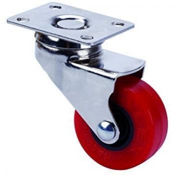 Rueda para Muebles Auxiliares Giratoria, RUEDAS ALEX - BD PPI, Fijación de Placa, Aro de Poliuretano inyectado, Ø 60 mm