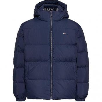 Tommy Jeans Essential Down Jacket - Dark Night Navy - Male - Size: S, Blue Down Jacket with Removable Hood