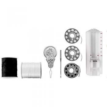 Solac SW8221 Cotton 12.2 - Máquina de coser. 12 puntadas. Enhebrado fácil. Brazo libre. Sistema vertical de carga. Iluminación en la zona de trabajo. Funciona con y sin pedal. Asa transporte. Blanco