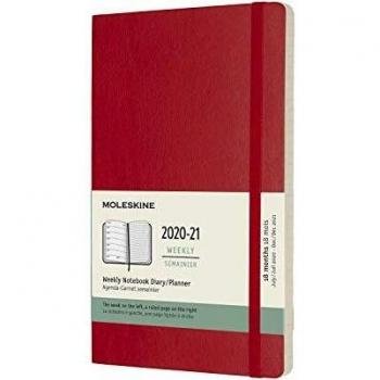 Agenda Moleskine 2020-2021 Semanal Grande Tapa Blanda Rojo Escarlata