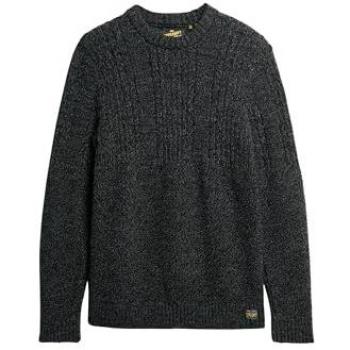 Superdry Men's Jacob Cable Knit Jumper - Charcoal Black Twist - Size S