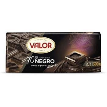 Valor - Chocolate Negro 70% Cacao. Chocolate Valor sin Gluten, Intenso Sabor y Aroma. Selección de cacaos premium. Tableta de Chocolate Negro Intenso - 200 Gramos