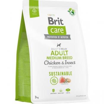 Alimento Seco Brit Care Sostenible para Perros Adultos de Raza Mediana con Pollo e Insectos - 3 kg