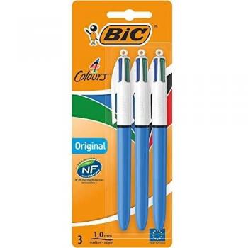 BIC 4 colores Original bolígrafos Retráctiles punta media