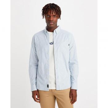 Dockers - Camisa Slim Fit de Manga Larga con Cuello de 2 Botones