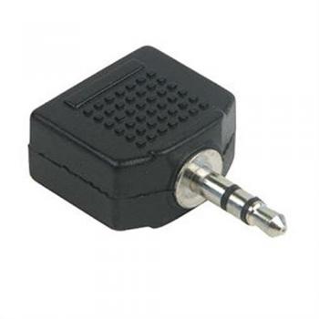 Adaptador de Audio Schwaiger KHA4080, 1 x Jack 3.5mm a 2 x Jack 3.5mm, Negro