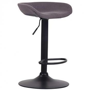 Taburete Regulable en Altura y Giratorio Anaheim Tapizado en Fieltro Negro y Gris con Base de Metal