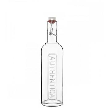 Botella de Vidrio Auténtica con Tapa Hermética de Acero Inoxidable 18/10, Capacidad de 0,25L, Caja con 6 Unidades
