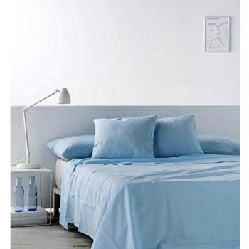 NATURALS Encimera de Lino Azul Mar Cama 105 cm