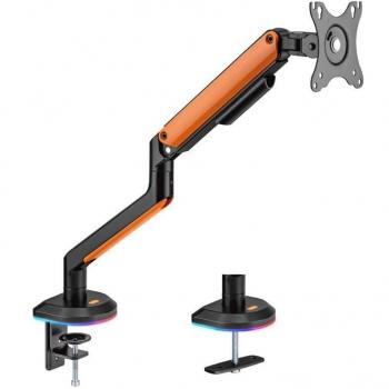 Soporte gaming para monitor y TV AISENS DT32TSR-249, giratorio e inclinable, iluminación RGB, acero y aluminio, compatible VESA, carga máxima 9kg, brazo articulado, sistema de pasacables