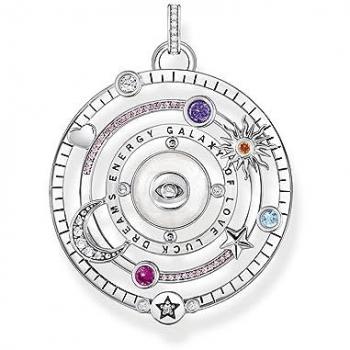 Thomas Sabo Colorful Eye Pendant with Stones in Blackened Silver