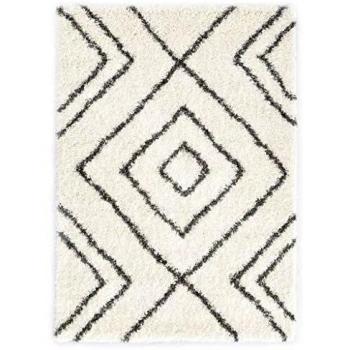 vidaXL Alfombra Bereber Peluda PP Beige y Gris 140x200cm Decoración Casa Hogar Flequillos Hechos a Mano Tradicional Moderna Elegante Suave Duradera