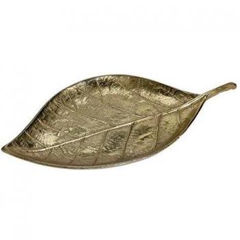 Regalos Miguel - Figuras Decorativas - Plato Hoja Oro Wat de Aluminio 44 cm - Envío Desde España