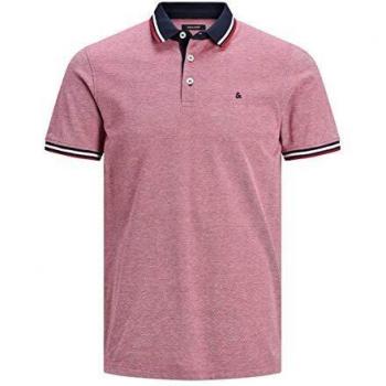 Jack & Jones Paulos Slim Fit Pique Polo Shirt in Rio Red