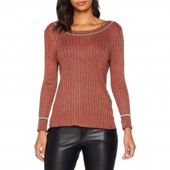 Vila Clothes Viribba Knit V-Neck L/s Top, suéter para Mujer, Rojo