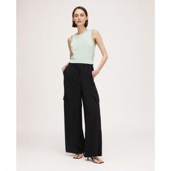 Pantalón Palazzo Cargo en Mezcla de Lino