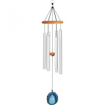 Meinl Sonic Energy Blue Agate 29 Meditation Wind Chime with Silver Aluminum and 6 Tone Bars