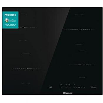 Hisense E6431CB - Placa Vitrocerámica, 4 Zonas, Diseño Minimalista, Encimera de 60Cm, Bloqueo Infantil, Terminación Biselada