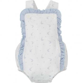 Peto de bebé niño estampado con mini volantes en color arena