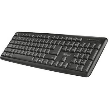 Trust Ziva - Teclado QWERTY español, color negro