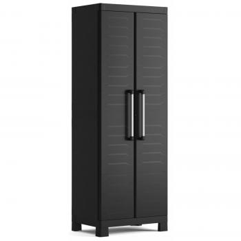 Keter Gabinete Multiusos Detroit Negro - Armario de almacenaje multiusos, color negro, diseño versátil, ideal para organización en interiores y exteriores, fabricado con materiales resistentes a la intemperie, incluye estantes ajustables