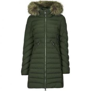 Superdry Women's Fuji Hooded Mid-Length Faux Fur Jacket in Olive Green