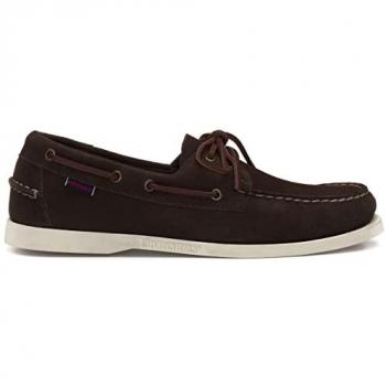 Náuticos de hombre Sebago Portland en ante con detalle de pasa lazos y suela de goma Moka 7111PTW-ABU
