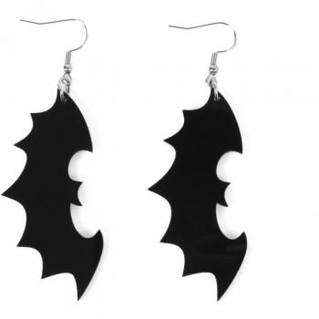 Pendientes de Murciélagos Negros con Diseño Exclusivo y Acabado Brillante